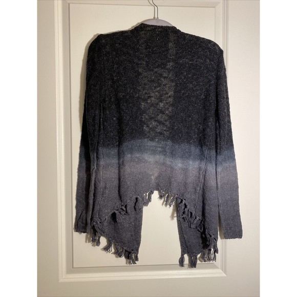 Young Fabulous & Broke Women’s Ombre Fringe Cardigan Sweater Open Front Sz Small - Picture 3 of 5